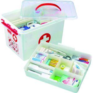 Sunware - Q-line Opbergbox - Wit/Rood - Kunststof - 22 Liter