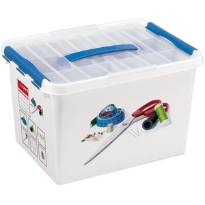 Sunware - Q-line Naaidoos met Inzet 22L Wit Blauw - 40 X 30 X 26 cm