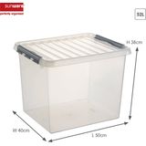 Sunware - Q-line opbergbox 52L transparant metaal - 50 x 40 x 38 cm