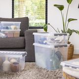 Sunware - Q-line opbergbox 52L transparant metaal - 50 x 40 x 38 cm