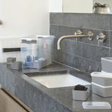 Sunware - Q-line opbergbox 52L transparant metaal - 50 x 40 x 38 cm