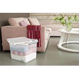 Sunware - Q-line opbergbox 52L transparant metaal - 50 x 40 x 38 cm