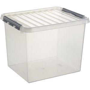 Sunware - Q-line opbergbox 52L transparant metaal - 50 x 40 x 38 cm