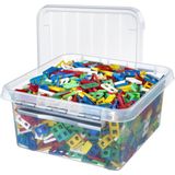 Sunware - Q-line opbergbox 18L transparant metaal - 40 x 40 x 20 cm