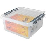 Sunware - Q-line opbergbox 18L transparant metaal - 40 x 40 x 20 cm