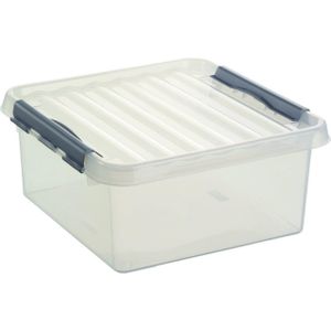 Sunware - Q-line opbergbox 18L transparant metaal - 40 x 40 x 20 cm