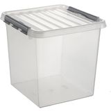 Sunware - Q-line opbergbox 38L transparant metaal - 40 x 40 x 40 cm