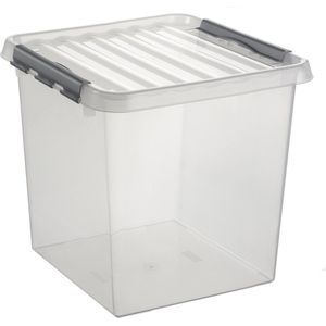 Sunware - Q-line opbergbox 38L transparant metaal - 40 x 40 x 40 cm