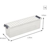 Sunware - Q-line opbergbox 1,3L transparant metaal - 27 x 8,4 x 9 cm