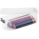 Sunware - Q-line opbergbox 1,3L transparant metaal - 27 x 8,4 x 9 cm