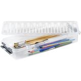 Sunware - Q-line opbergbox 2,5L transparant metaal - 38,8 x 14,2 x 6,5 cm