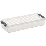 Sunware - Q-line opbergbox 2,5L transparant metaal - 38,8 x 14,2 x 6,5 cm