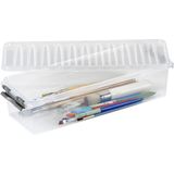 Sunware - Q-line opbergbox 3,5L transparant metaal - 38,8 x 14,2 x 9,2 cm