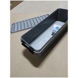 Opberg box/opbergdoos 3.5 liter 38.5 x 14 x 9.2 cm - Opslagbox - Opbergbak kunststof grijs/zwart