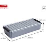 Sunware - Q-line opbergbox 6,5L metaal zwart - 48,5 x 19 x 10,5 cm