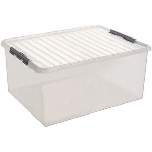 Sunware - Q-line opbergbox 120L transparant metaal - 80 x 50 x 38 cm