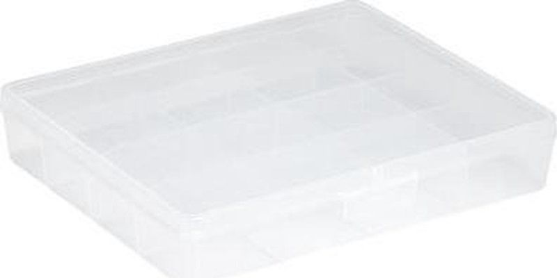 Sunware - Q-line opbergdoos 16 vaks transparant - 29,5 x 24,5 x 5,5 cm