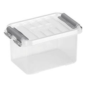 Sunware - Q-line opbergbox 0,4L transparant metaal - 11,8 x 7,7 x 6,2 cm