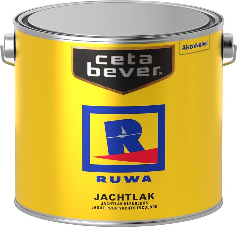 CetaBever - Ruwa Jachtlak - Transparant - Hoogglans - Inhoud 250 ml, 750 ml, 2,5 liter