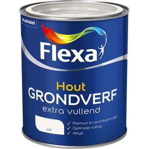 Flexa Grondverf - Hout - Extra Vullend - Wit - 750 ml