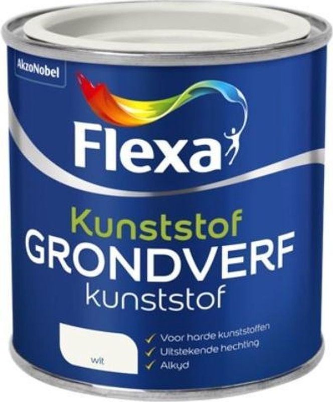 Flexa - Grondverf - Wit - 0,25 Ltr - Matte Hechtprimer Voor Kunststof