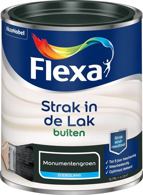 Flexa - Strak in de Lak Buitenlak - Monumentengroen - Zijdeglans - 0.75 L