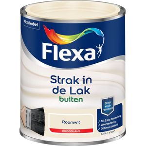 Flexa Strak in de Lak Hoogglans - Buitenverf - Roomwit - 0,75 liter
