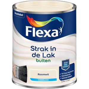 Flexa Strak in de Lak Zijdeglans - Buitenverf - Roomwit - 0,75 liter