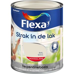 Flexa Strak In De Lak Hoogglans - Crème - 0,25 liter