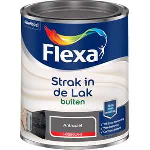 Flexa - Strak in de Lak Buitenlak Hoogglans - Antracietgrijs - 0.75 Liter