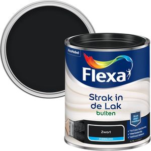 Flexa Strak in de Lak Zijdeglans - Buitenverf - Zwart - 750 ml