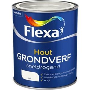 Flexa Sneldrogende Grondverf Hout - Wit - 750 ml