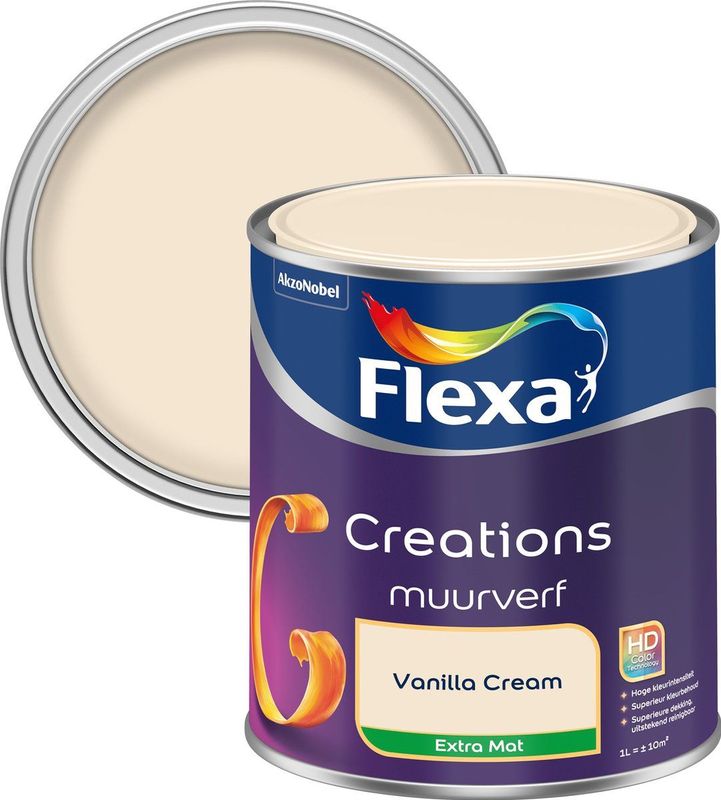 Flexa Creations - Muurverf Extra Mat - Vanilla Cream - 1 liter