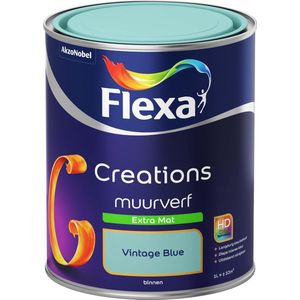 Flexa Flexa Creations Muurverf Extra Mat - Vintage Blue 1 liter | 8711113106085 | Verf