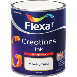 Flexa Creations Lak Hoogglans - Morning Snow 750 ml | 8711113107068 | Verf | Lakverf Binnen