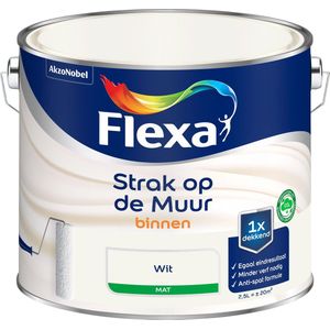 Flexa Muurverf Strak Op De Muur Mat Wit 2,5l | Muurverf