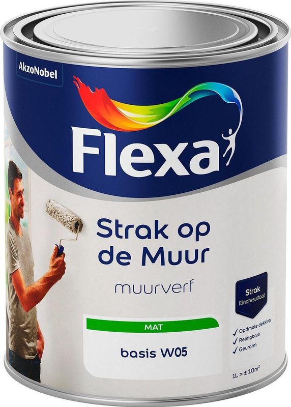Flexa - Strak op de Muur - Muurverf - Mat - Oplosmiddelvrij - Voor Binnen