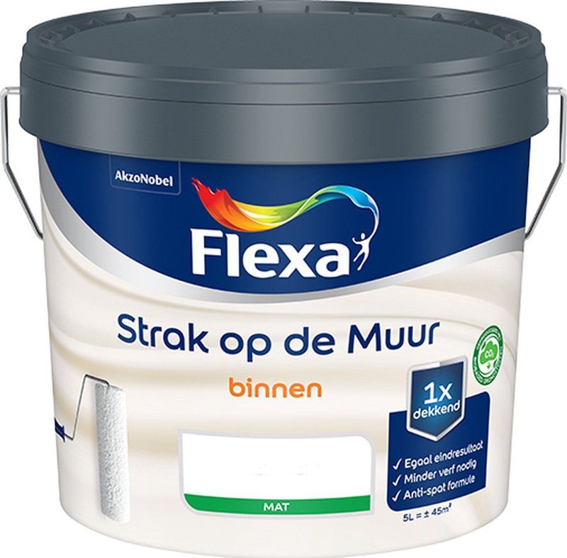 Flexa - Strak op de Muur - Muurverf - Matte - Oplosmiddelvrij - Voor Binnen