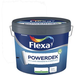 Flexa Powerdek Muurverf - Muren & Plafonds - Binnen - Wit - 10 liter