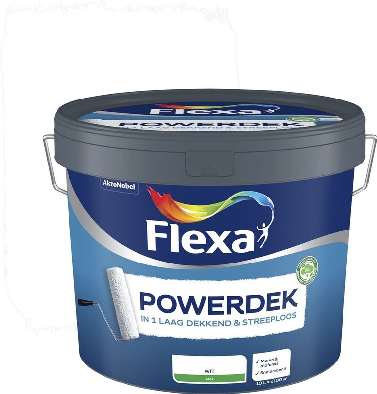 Flexa - Powerdek - Muurverf - Wit - Matte - Vochtregulerend