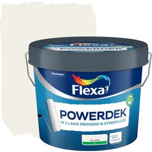 Flexa Powerdek Muurverf - Muren & Plafonds - Binnen - RAL 9010 - 2,5 liter