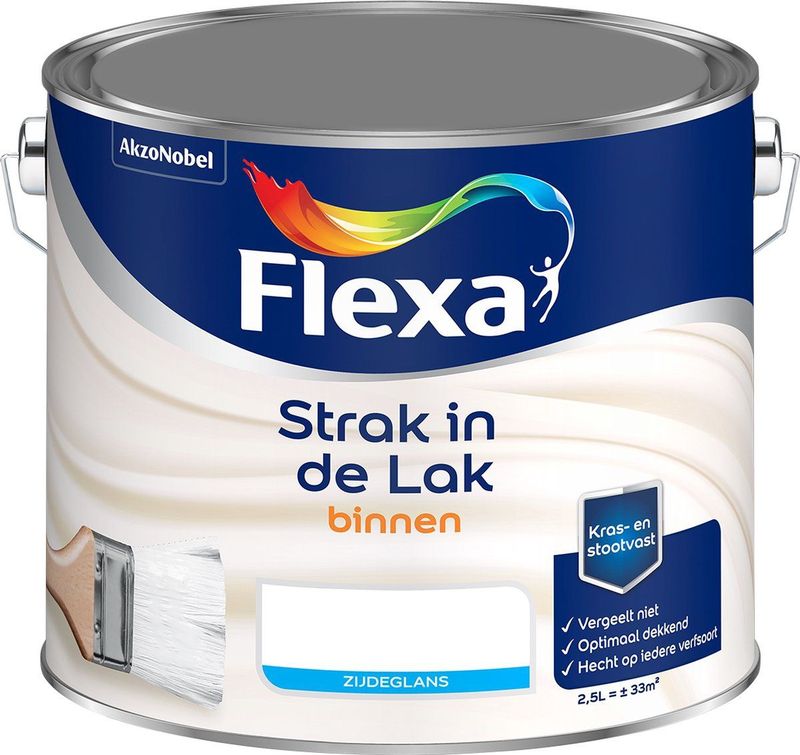 Flexa Strak in de Lak - Watergedragen - Zijdeglans - Wit - 750 ml