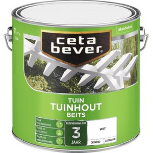 Cetabever Tuinhout Beits Dekkend - Wit 2,5 liter - Beitsen
