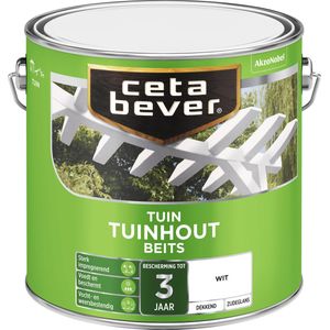 CetaBever Tuinhout Beits 300 Wit Dekkend 2,5 LTR