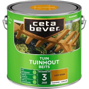 CetaBever Tuinhout Beits - Zijdeglans - Licht Eiken - 2,5 liter