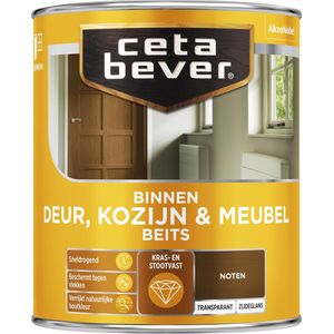 Cetabever - Binnenbeits Deur, Kozijn & Meubel Transparant Zijdeglans - Noten - 750 ML