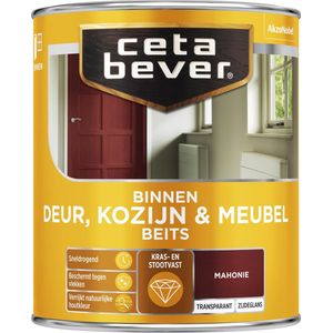 CetaBever Binnen Deur, Kozijn & Meubel Beits - Zijdeglans - Mahonie - 750 ml