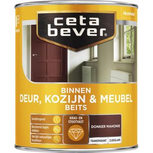 Cetabever - Binnenbeits Deur, Kozijn & Meubel Transparant Zijdeglans - Donker Mahonie - 750 ML