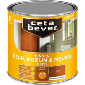 Cetabever deur, kozijn & meubelbeits transparant zijdeglans teak 0185 - 250 ml.