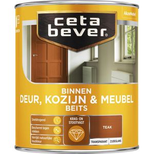 Cetabever - Binnenbeits Deur, Kozijn & Meubel Transparant Zijdeglans - Teak - 750 ML